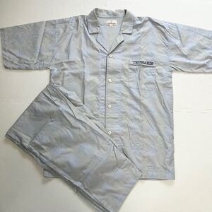 ☆⑪TRUSSARDI トラサルディ パジャマ 寝巻き 半袖 長ズボン 水色 メンズ L