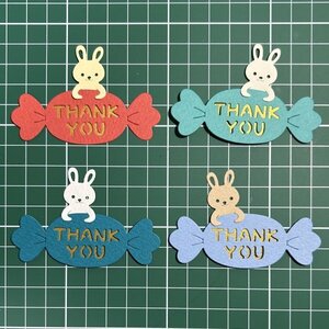 （4451GC②）キャンディとうさぎ　thank you★カット