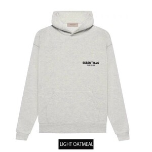 エッセンシャルズ 両面ロゴ Sサイズ FOG ESSENTIALS FEAR OF GOD 22SS Flocked Hoodie ライトオートミール パーカー　22SS最新 