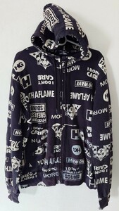 ヒステリックグラマー　HYSTERIC GLAMOUR　パーカー スウェットパーカー ジップアップ　黒　ブラック　サイズＭ　送料無料