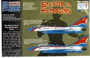 1/48 TWOBOBS ツーボブス デカール 48-233 J-10 Enter the Dragons Chinese Demo Team