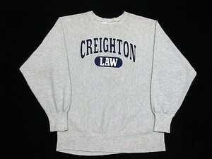 90年代 チャンピオン リバースウィーブ 刺繍タグ Creighton Law Size-XL