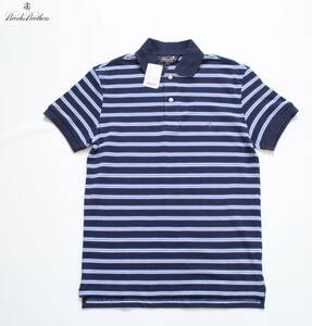 未使用【 Brooks Brothers ブルックスブラザーズ 】GF コットンピケ ストライプ 半袖 ポロシャツ XS/Slim Fit/大きめ 定価\12,100 ボーダー