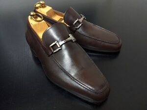 フェラガモ 6.5EE Ferragamo ガンチーニ 濃茶 ドレスローファー 9588