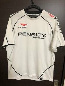 PENALTY ペナルティー　ゲームシャツ ユニホーム 白 Ｌサイズ（USED）～サッカー、フットサル、ブラジル、スポーツ～