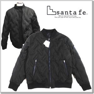 サンタフェ santa fe エンボス加工ダウンMA-1ブルゾン56852-19(BLACK)-54(4L) ダウンジャケット