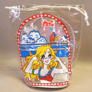 【未使用 新品】1970年代 当時物 カッコちゃん ビニールバッグ ( 昔の ビンテージ 昭和レトロ 女の子 少女漫画 ビーチバッグ スイムバッグ