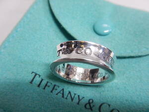 極美品■TIFFANY & CO. ティファニー T&CO 1837 シルバー ナロー リング 13号 幅65.0mm Ag925 指輪■