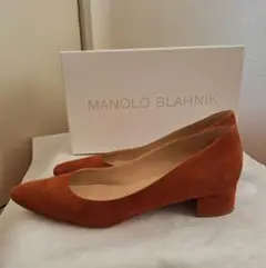 MANOLO BLAHNIK リストニー スウェードパンプス　サイズ37.5