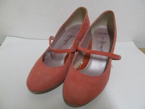 (55972)銀座かねまつ　GINZA Kanematsu　カネマツ　スエード　パンプス　ピンク系　22.0㎝　USED