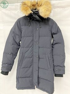 BA0603691　▲ １円スタート CANADA GOOSE カナダグース ロングダウンコート 中綿 ネイビー系 表記サイズ 2XS レディース タグ付 保管品