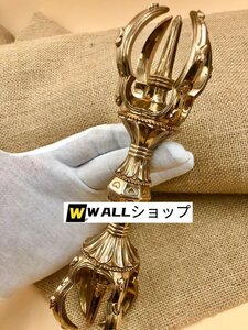 【密教法具・寺院用仏具】 真言宗 弘法大師 五鈷杵 お盆用品 仏具 お彼岸 寺院仏具 銅製 磨き仕上げ 長さ23cm