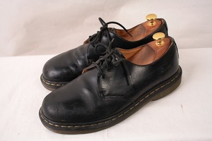 ドクターマーチン UK7/25.5cm-26.0cm/3ホール 黒 ブラック ブーツ レザー 本革 メンズ レディース dr.martens 中古 dm2788