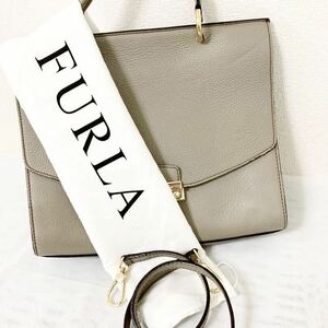 【送無0円】超美品　フルラ 2way ショルダーバッグ FURLA FURLA グレージュ　ハンドバック