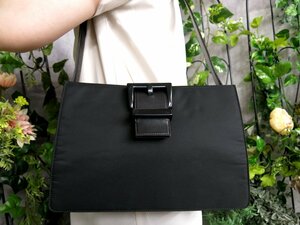 ●超美品●PRADA プラダ●ロゴ型押し●フラップ●ポコノ ナイロン カーフ レザー 本革●ショルダー バッグ●黒●肩掛け●かばん●Js47188