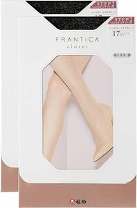  [フクスケ] (フランティカクローゼット)FRANTICA closet 2足組 パールストーンアンクレット タイツ 109Q7971 090 ブラック ML 247-234