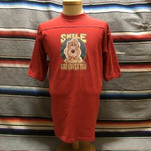 70’s～80’s DOG アイロンプリント フットボール Tシャツ 検索:古着 ビンテージ アメカジ 70年代 80年代 犬