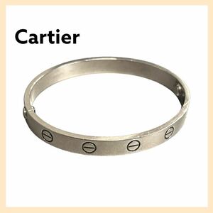 箱付き Cartier カルティエ K18WG 18金 750 ホワイトゴールド ラブブレス ブレスレット