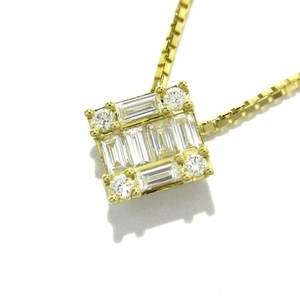 磨き済み■ベルシオラ BELLESIORA ネックレス - K18YG×ダイヤモンド バケットダイヤ0.19ct アクセサリー（首）