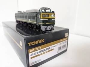 美品 動作確認済 0828T HO-2524 EF81形電気機関車(トワイライトエクスプレス色) プレステージモデル HOゲージ 鉄道模型 トミックス TOMIX