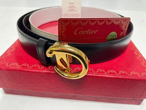 Cartier カルティエ パンテール ベルト 金 ブラック レザー