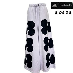 Adidas×marimekko アディダス×マリメッコ　コラボ　ワイドレッグ　パンツ　裏起毛　スエット　XS パープルティント　★1000