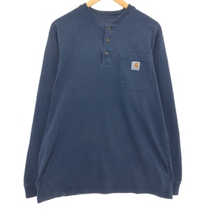 古着 カーハート Carhartt ORIGINAL FIT ヘンリーネック 無地ポケットロングTシャツ ロンT メンズM相当 /eaa466717