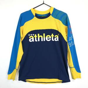 athleta アスレタ 長袖プラクティスシャツ Sサイズ イエロー ネイビー 水色