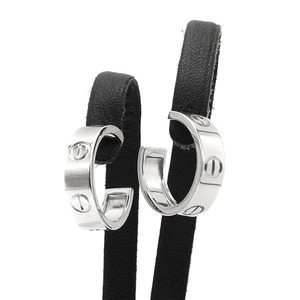 カルティエ Cartier ラブピアス K18WG LOVE ホワイトゴールド750 フープ 両耳 ジュエリー 女性 レディース 上品 アクセサリー