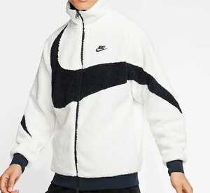 新品 ナイキ フルジップ スウッシュ ジャケット NIKE BIG SWOOSH JACKET FULL ZIP BOA ボアＳセイル/ダークオブシディアン リバーシブル