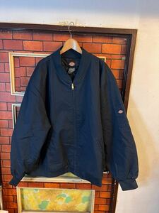 ワークジャケット　裏地キルティング系　dickies ディッキーズ 紺系　xxxl 3XL エンジニア　メカニック　ビックサイズ　1円スタート