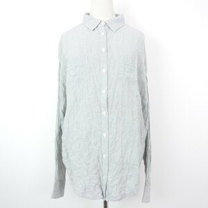 bianca’s closet by cher tokyo ビアンカズクローゼット レーヨン混 コットン 長袖 ストライプ ロング シャツ WHITE/GRAY