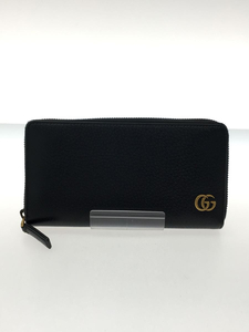 GUCCI◆グッチ/ラウンドファスナー長財布/レザー/ブラック/428736.2184