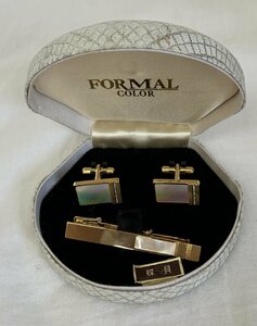 ☆FORMAL COLOR 蝶貝 カフスボタン＆タイピン◆ワンランク上のビジネスマン991円