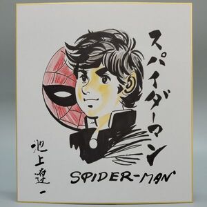 池上遼一　スパイダーマン　カラー　ペン　クレヨン等　サイン 色紙　 模写