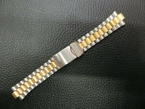 メーカー不明 メンズ 汎用 コンビ ブレス ブレス幅16mm ラグ幅 (フラッシュフィット幅) 8mm 長さ165mm 管理No.34924