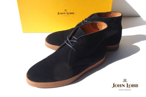 送料無料★【中古】ジョンロブ｜John Lobb｜アンクルブーツ｜TURF｜ターフ｜6｜スエード｜ネイビー