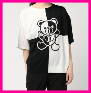 即決 未使用 定価24,200円 ヒステリックグラマー ファックベア FUCK BEAR 半袖 サマー ニット Tシャツ