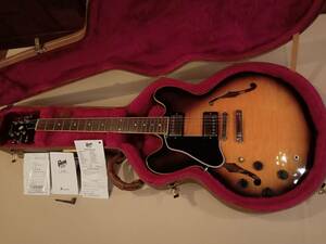 2001年製 GIBSON ES-335 dot Vintage Sunburst Lefty ギブソン セミアコースティック レフティー 左用 メンフィス ハードケース付 希少美品