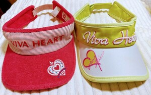 サンバイザー GOLF VIVA HEART ビバハートサンバイザー フリー 2点 ピンク&グリーン