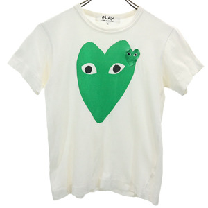 プレイコムデギャルソン 半袖 Tシャツ S 白 PLAY COMME des GARCONS レディース