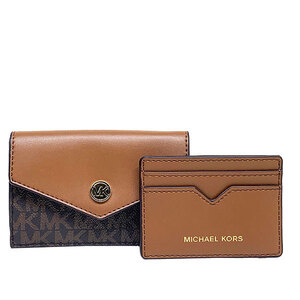 【送料無料】 MICHAEL KORS マイケルコース レディース 35H1GGFD1B カードケースセット アウトレット　BROWN