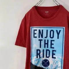 AE3700 OLD NAVY プリントTシャツ レッド メンズ S ポス