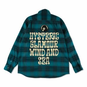 送料無料 M 緑 WIND AND SEA HYSTERIC GLAMOUR X WDS Check Shirt GREEN ヒステリックグラマー ウィンダンシー ネルシャツ グリーン 新品