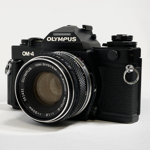 【動作品返品可】OLYMPUS OM-4 Black RECORDATA BACK4 QUARTZDATA OM-SYSTEM F.ZUIKO AUTO-S 50mm f/1.8