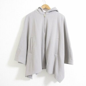 美品 21AW ANAYI アナイ フーデッドポンチョ ケープコート 36 ベージュ ◆