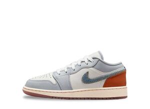 Nike GS Air Jordan 1 Low SE "Phantom/Coconut Milk/Amber Brown/Light Armory Blue" 22.5cm FZ5046-041