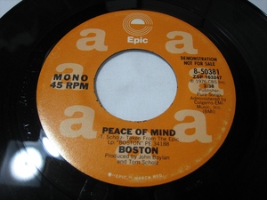 【7”】●白プロモ MONO/STEREO● BOSTON / PEACE OF MIND US盤 ボストン ピース・オブ・マインド LPとは別VER.