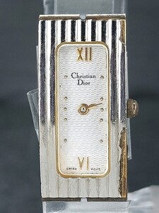 Christian Dior ディオール 3067 アナログ クォーツ ヴィンテージ 腕時計 ホワイト文字盤 スモールサイズ ステンレススチール 2針