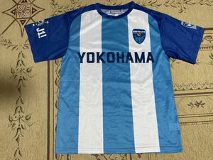 送料無料 良品 横浜FC 半袖シャツ 大人 フリー J1 J2 応援 サポーター YOKOHAMA FC 三ツ沢を青にそめよう HAMABLUE サッカー オフィシャル